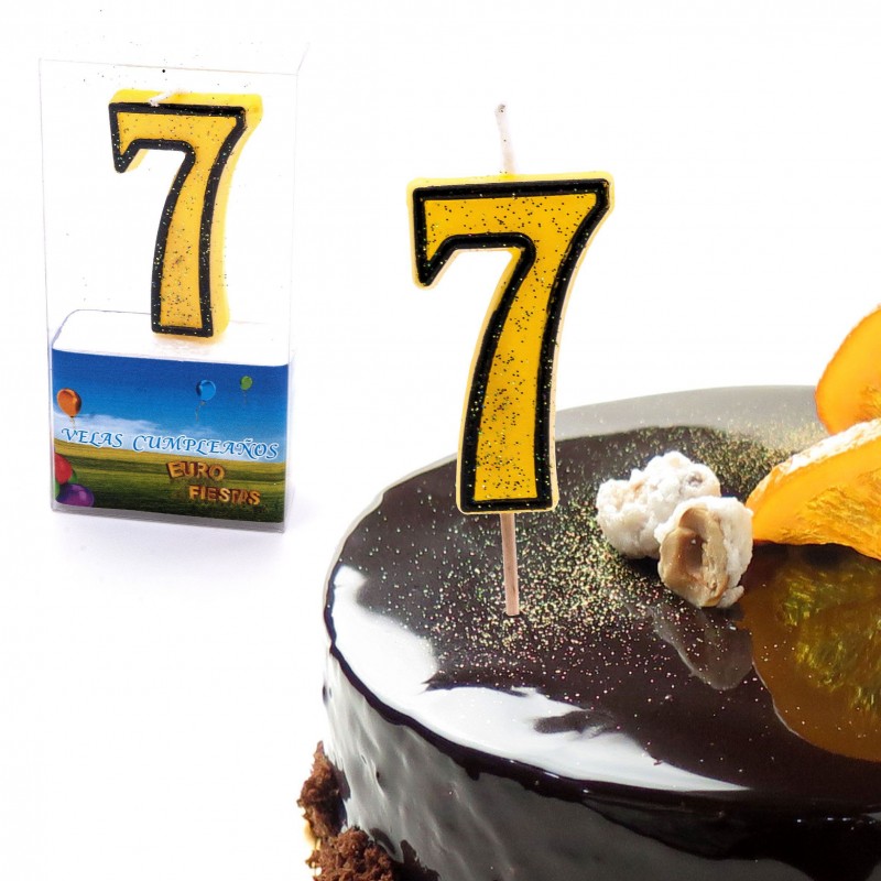Candele glitter numero 7