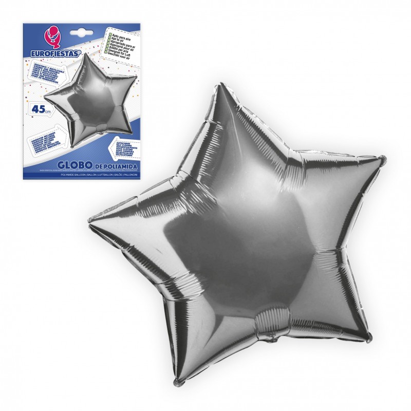 Palloncino in poliammide a forma di stella argentata