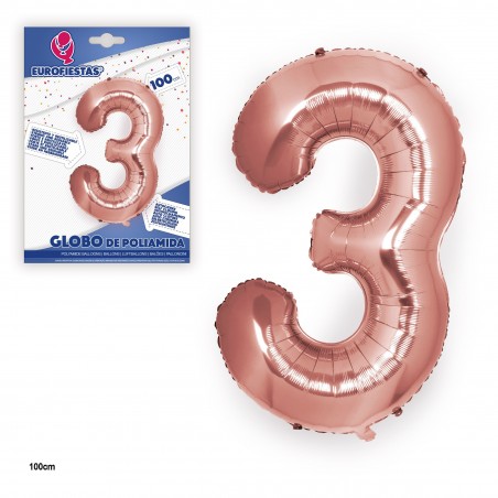 Globo in poliamide oro rosa 1m n 3
