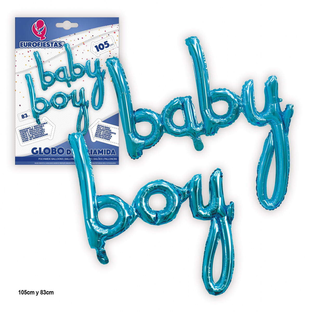 Globo in poliamide lettere baby boy 200cm