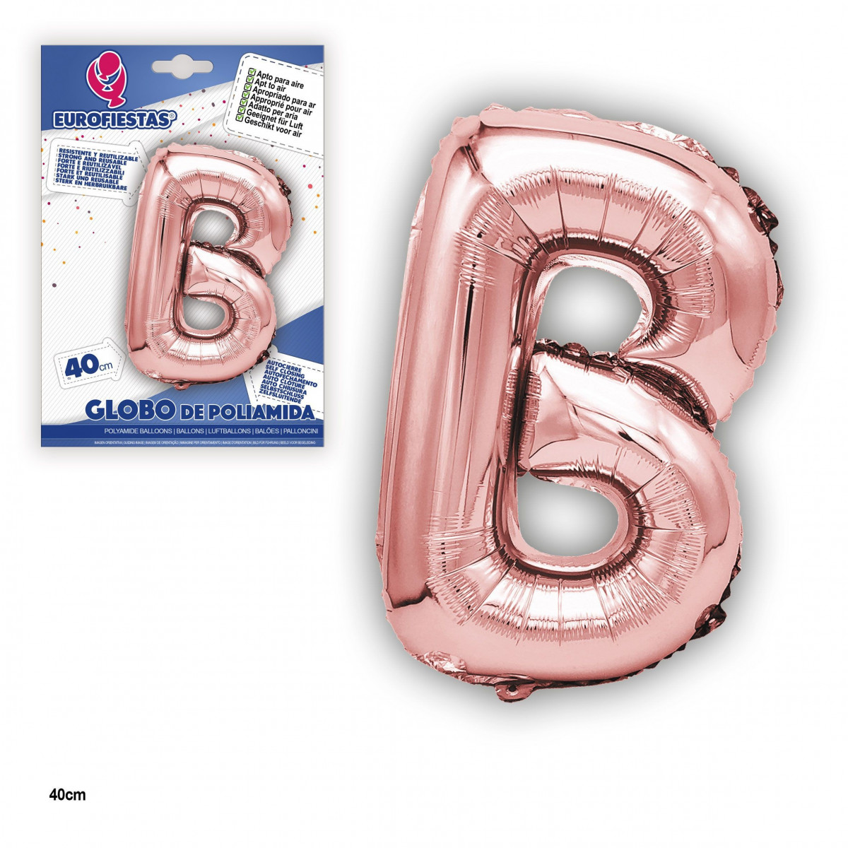 Globo in poliamide oro rosa 40cm b