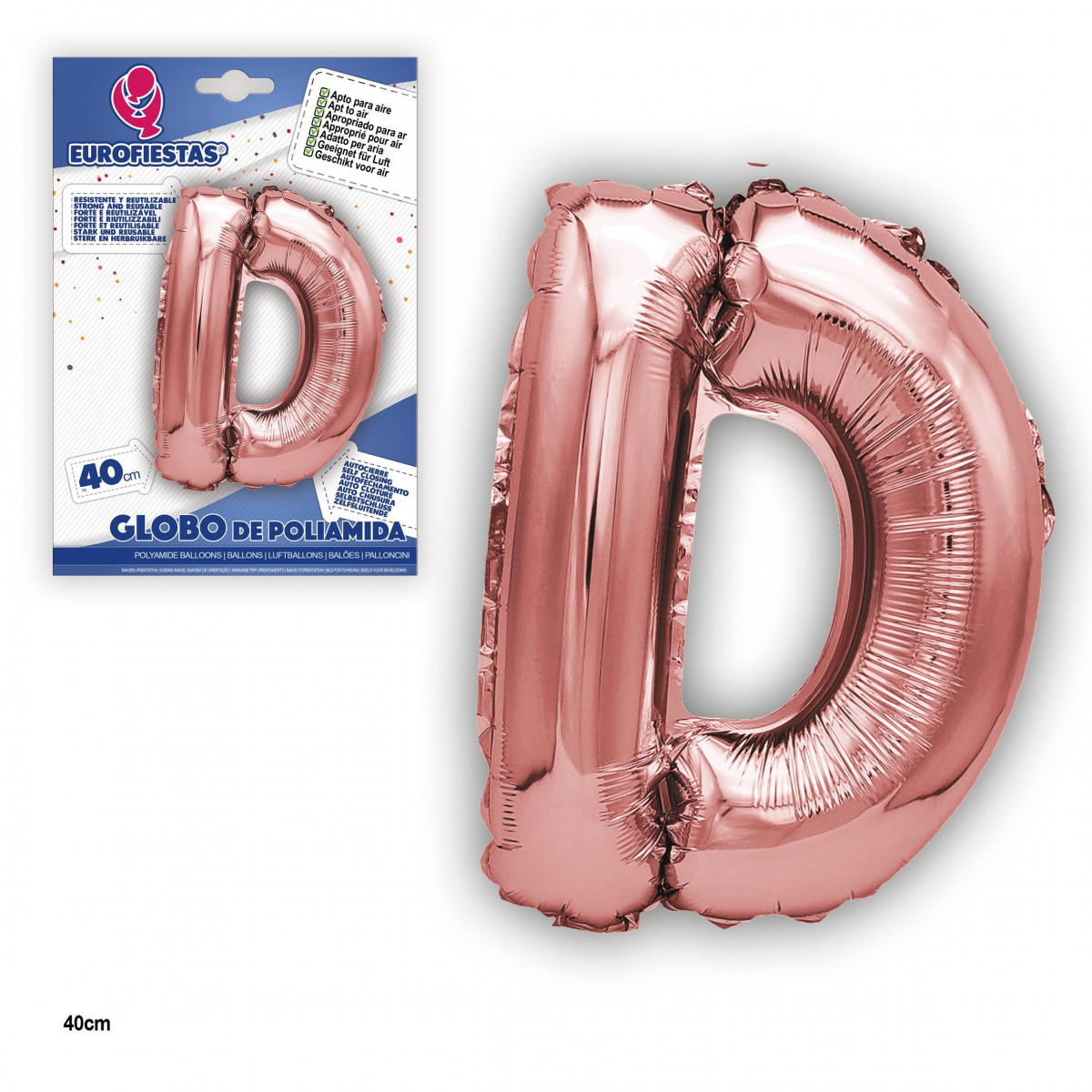 Globo in poliamide oro rosa 40cm d