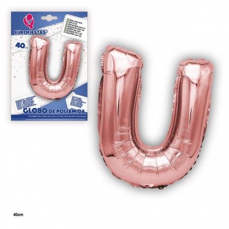 Globo in poliamide oro rosa 40cm u