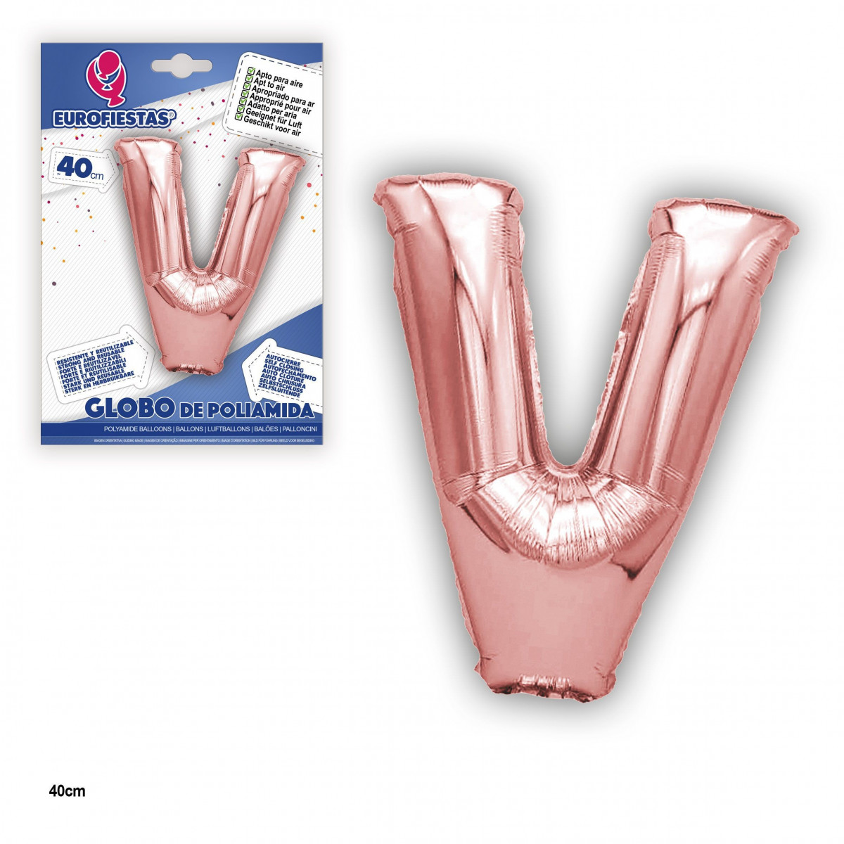 Globo in poliamide oro rosa 40cm v
