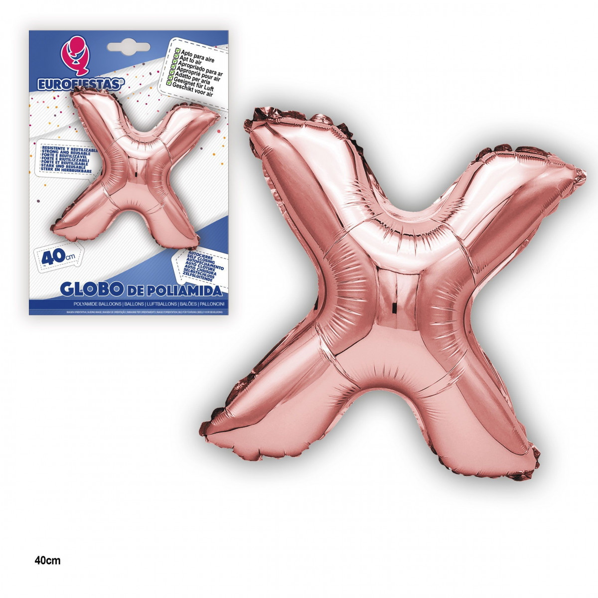 Globo in poliamide oro rosa 40cm x