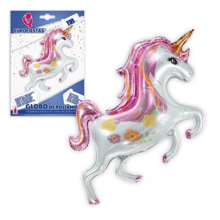 Globo in poliamide unicorno in piedi 118cm