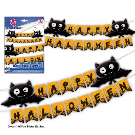 Ghirlanda di Halloween felice + 2 palloni pipistrello