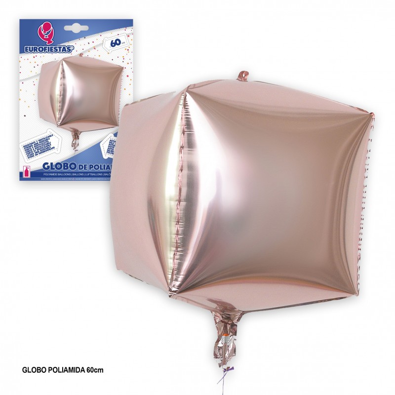 Globo 4d quadrato oro rosa
