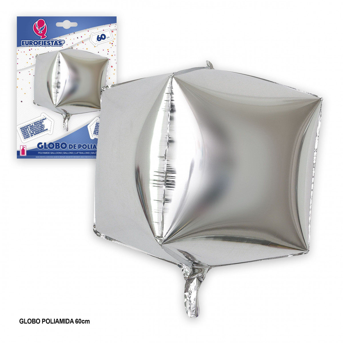Palloncino quadrato 4d argento
