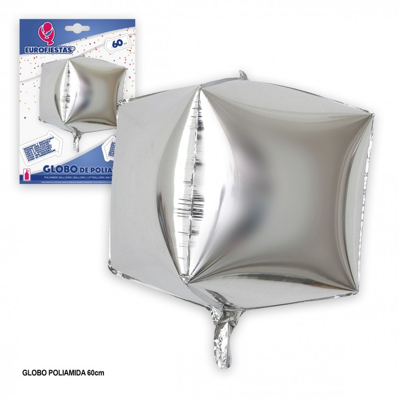 Palloncino quadrato 4d argento