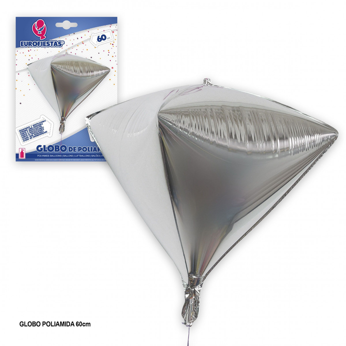 Palloncino triangolo argento 4d