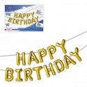Set di palloncini in poliammide da 40 cm con scritta "Happy Birthday" dorata