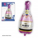 Globo in poliamide bottiglia party rosa 93cm