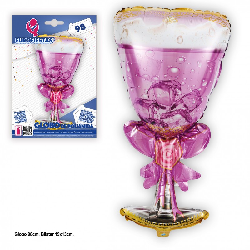 Globo in poliamide coppa rosa 98cm