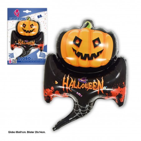 Globo in poliamide 88x61cm zucca fantasma Halloween