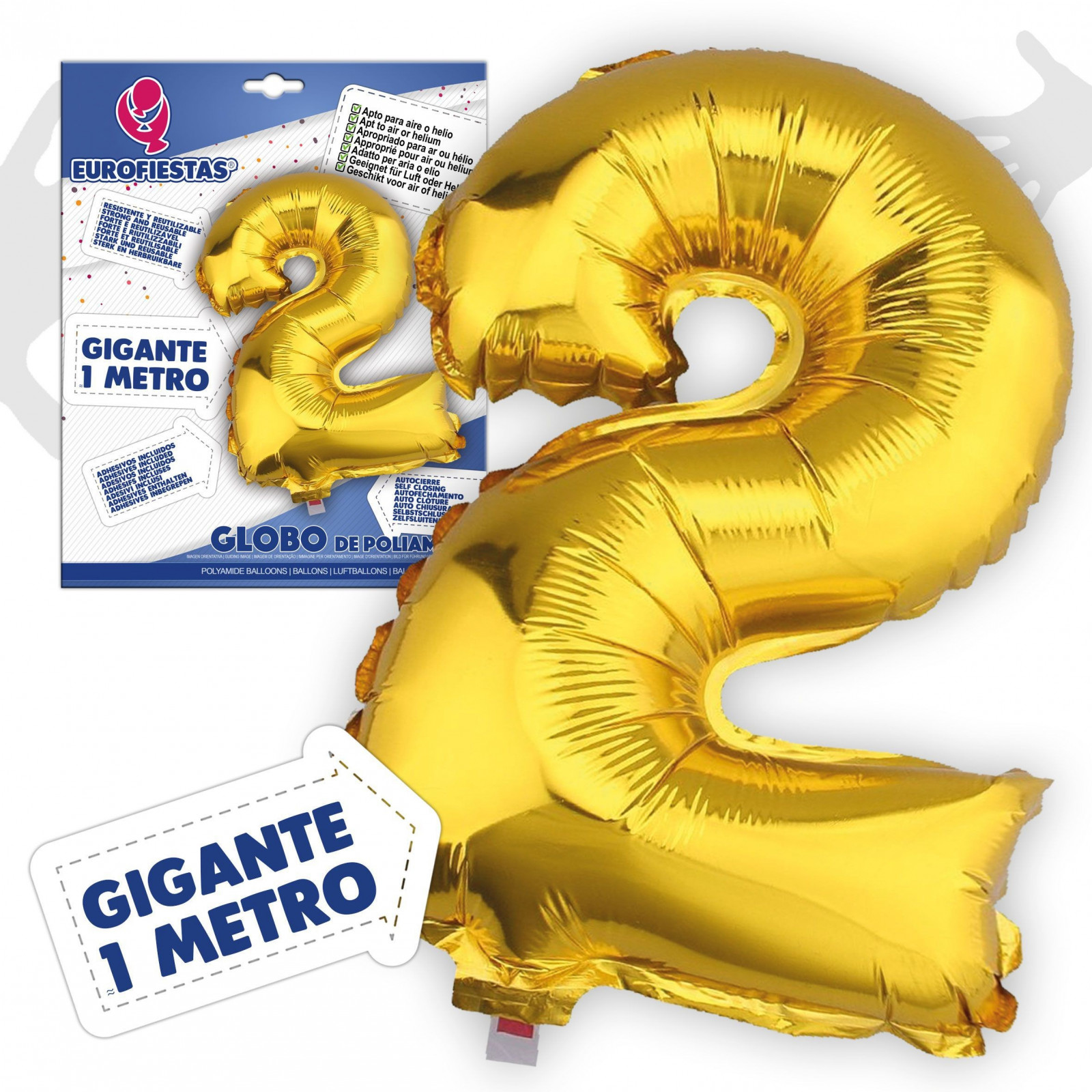 Globos in poliamide 1m 2 oro
