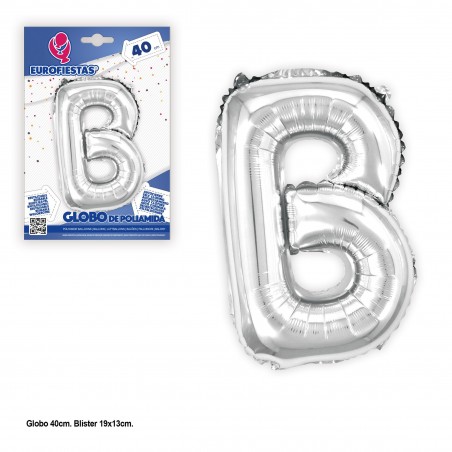 Palloncino in poliammide da 40 cm. argento lucido b