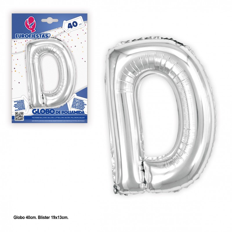 Palloncino in poliammide da 40 cm. argento lucido d