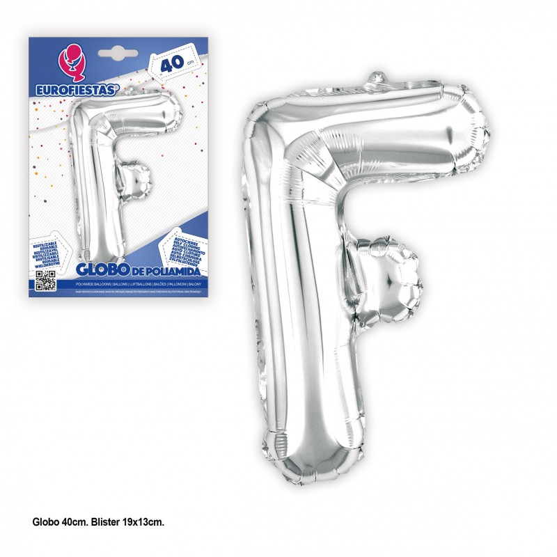 Globo in poliamide 40cm. argento lucido f