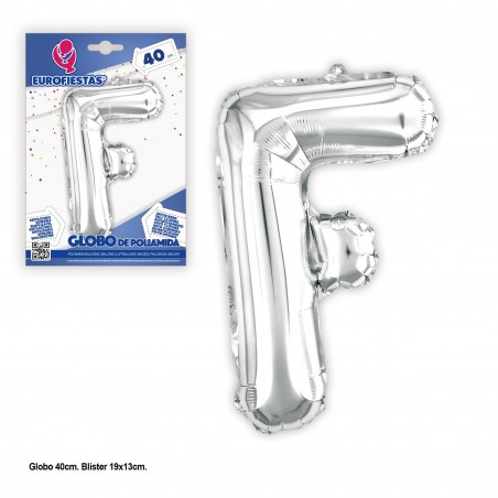 Globo in poliamide 40cm. argento lucido f