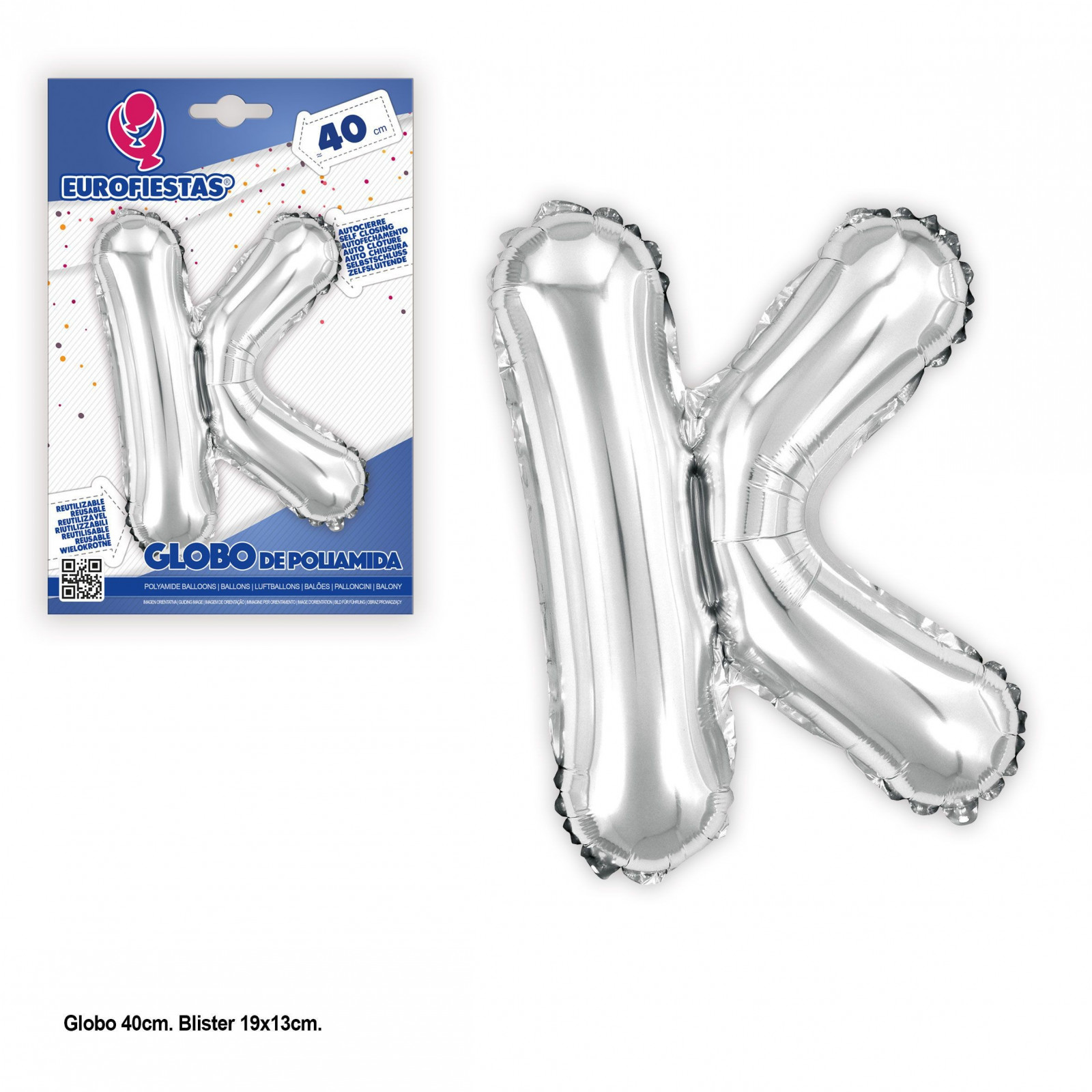 Globo in poliamide 40cm argento lucido k