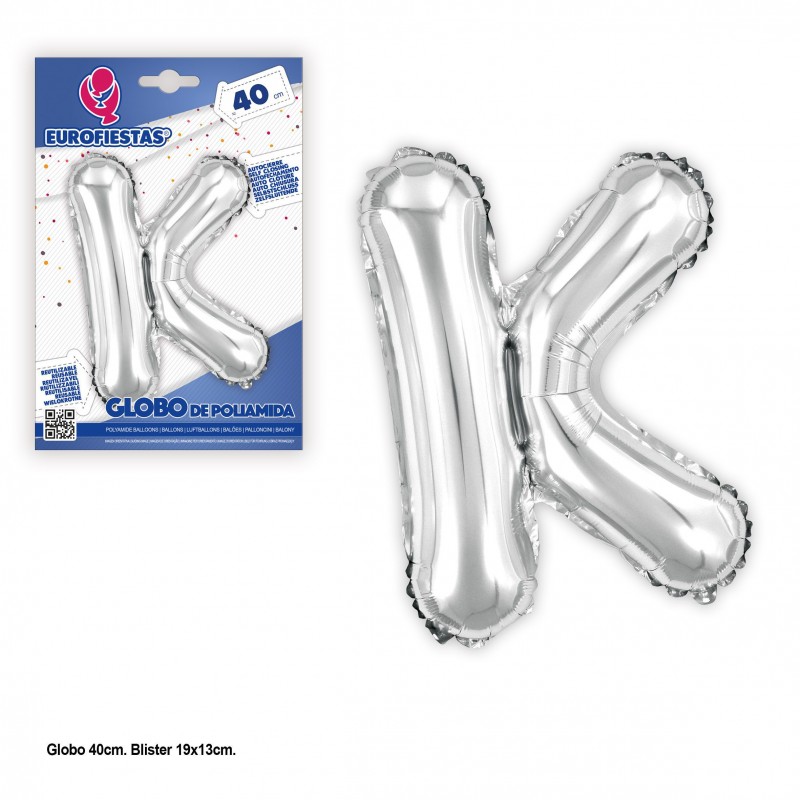 Globo in poliamide 40cm argento lucido k