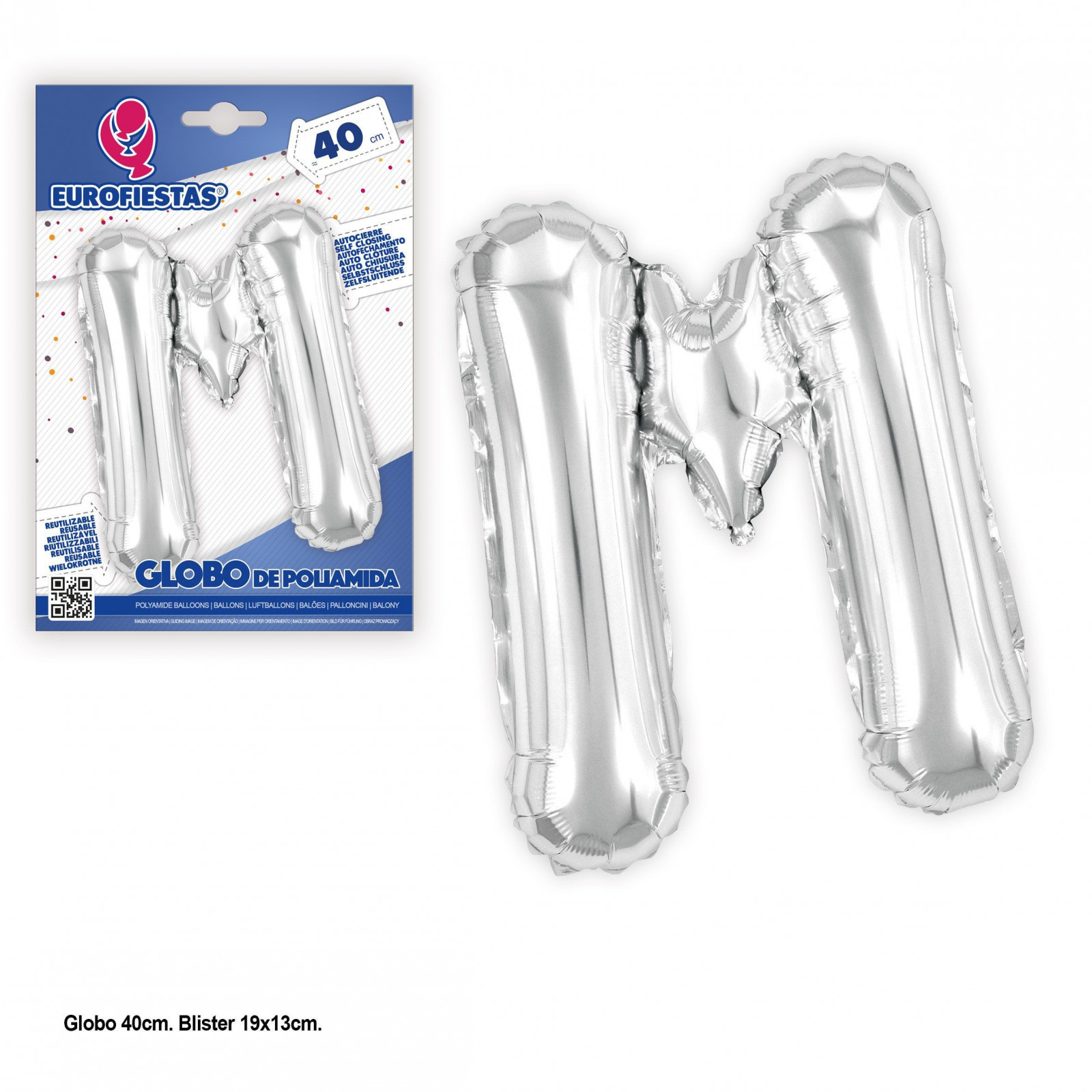 Palloni in poliamide 40cm argento lucido m