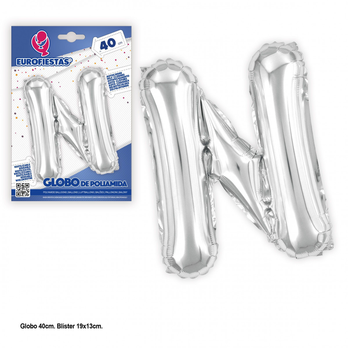 Palloncino in poliammide 40cm argento lucido n