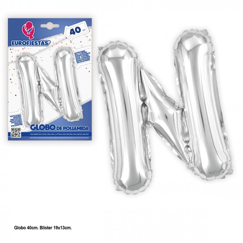 Palloncino in poliammide 40cm argento lucido n