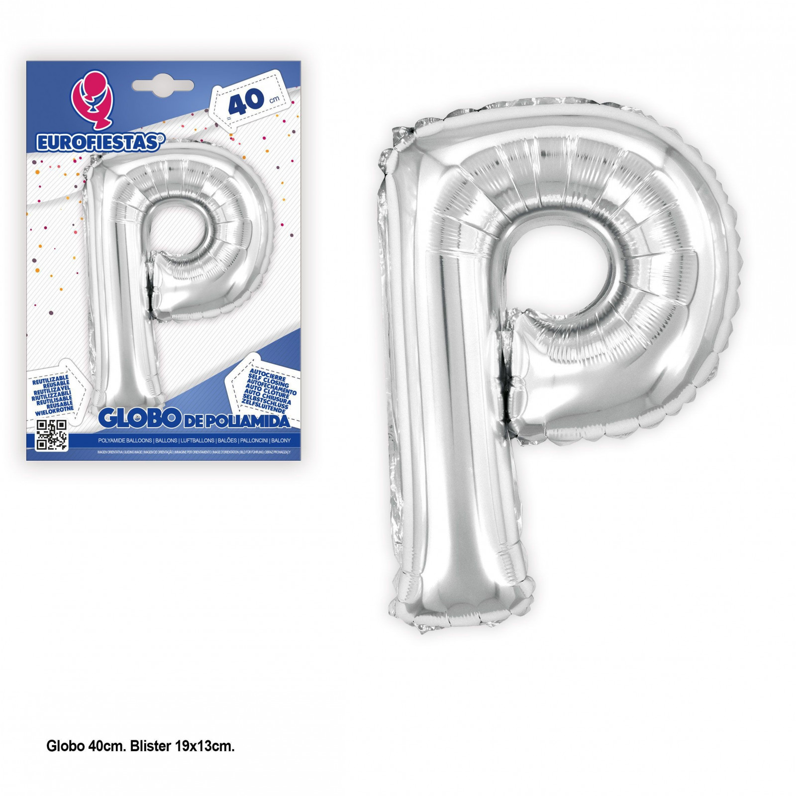 Palloni in poliamide 40cm argento lucido p
