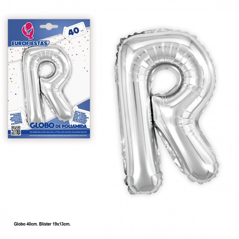 Globo in poliamide 40cm argento lucido r