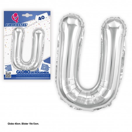 "Globos in poliamide 40cm argento lucido u"
