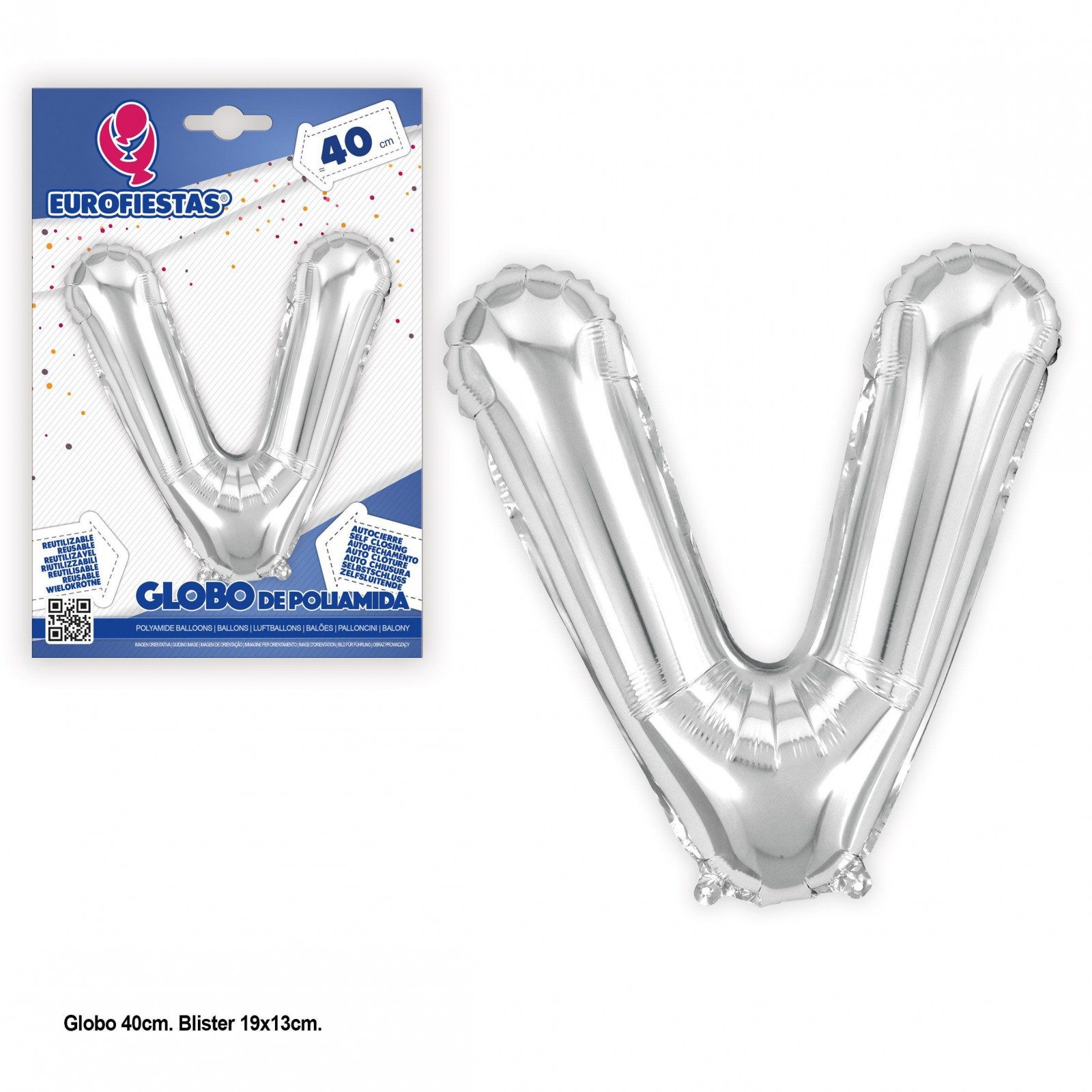 Globos in poliamide 40cm argento lucido v