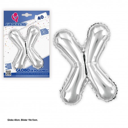 Palloncino in poliammide 40cm argento lucido x