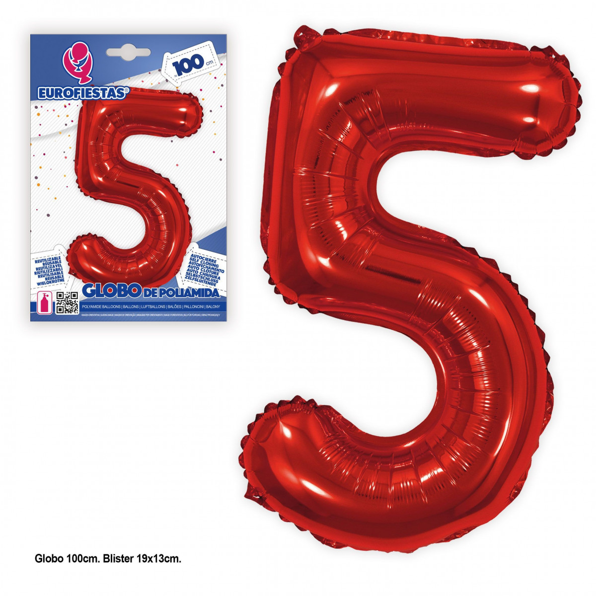 Globo poliamida 1m rosso 5