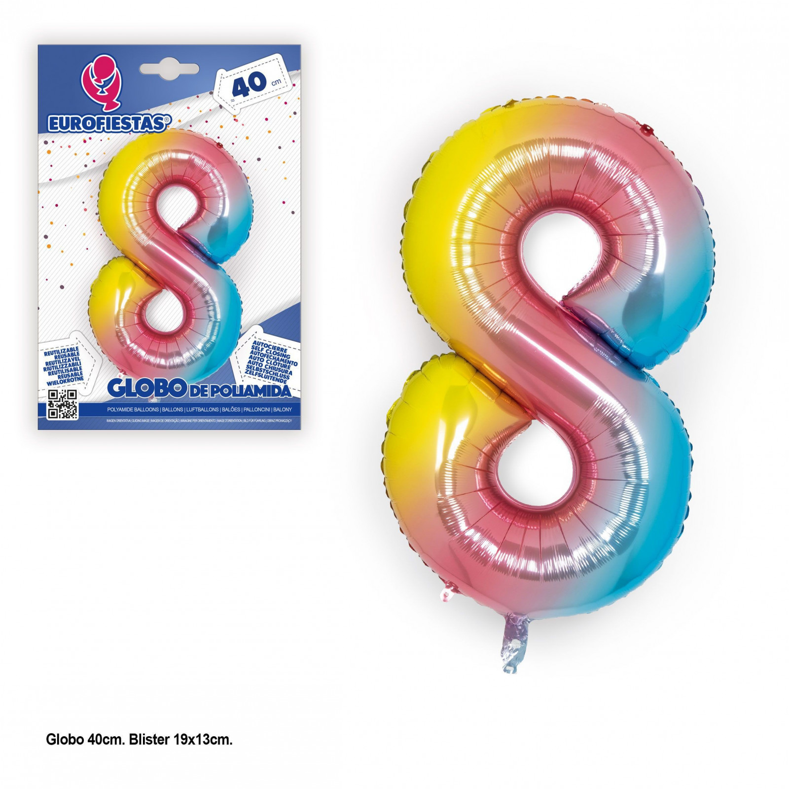 Globo in poliammide 40cm tonalità 8