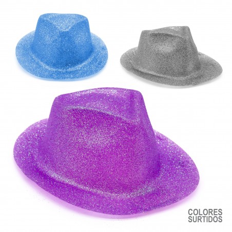 Cappello da gangster in plastica glitterata