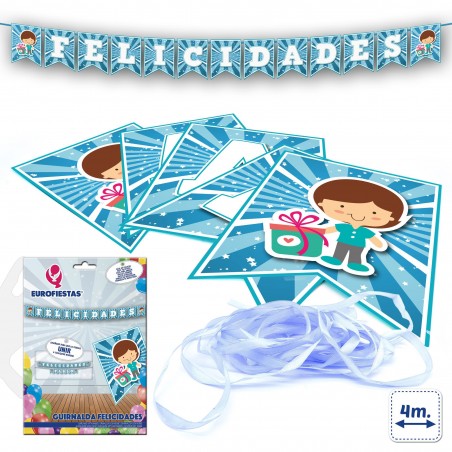 Ghirlanda congratulazioni blu