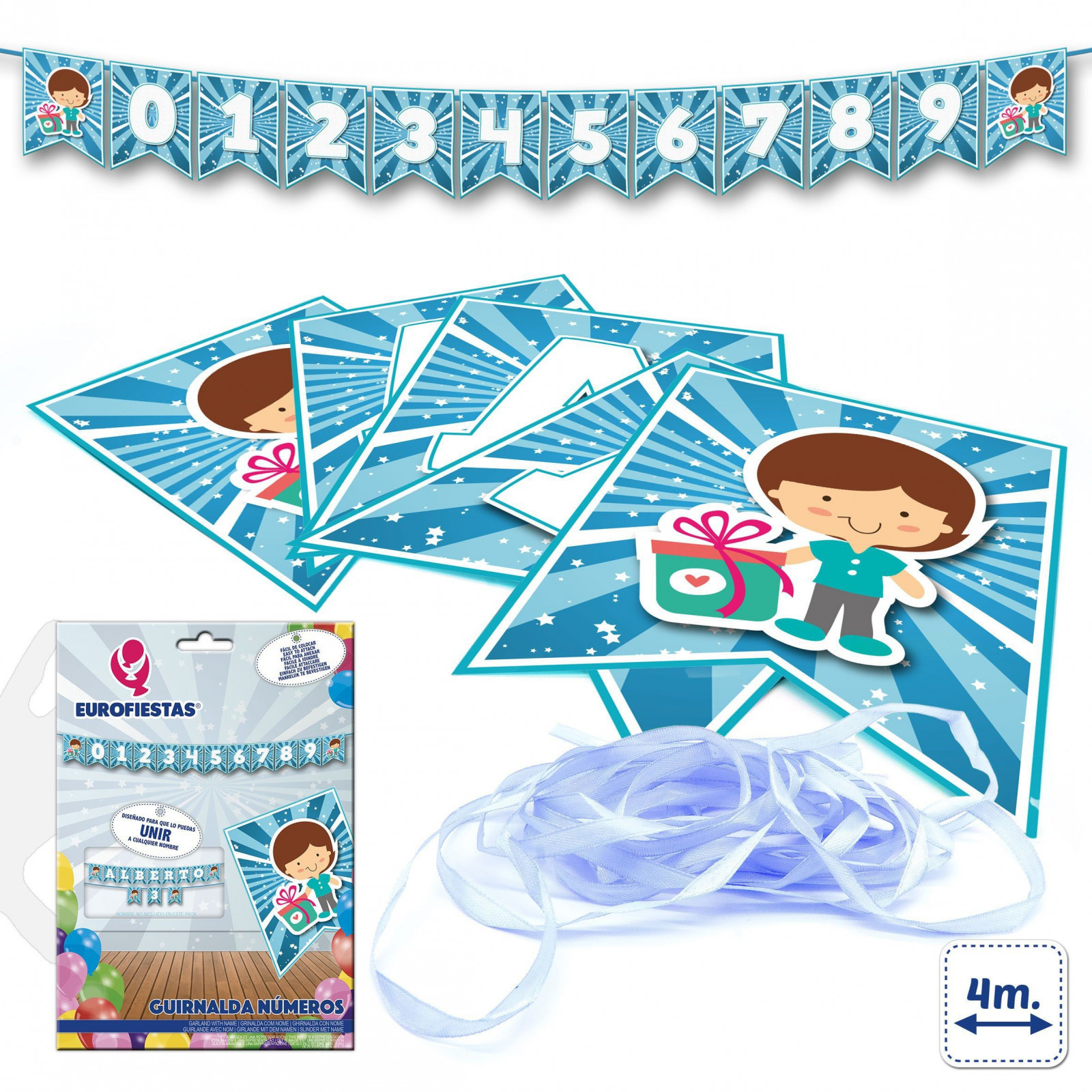 Ghirlanda numeri blu