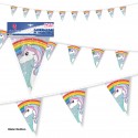 Ghirlanda bandierine carta unicorno arcobaleno