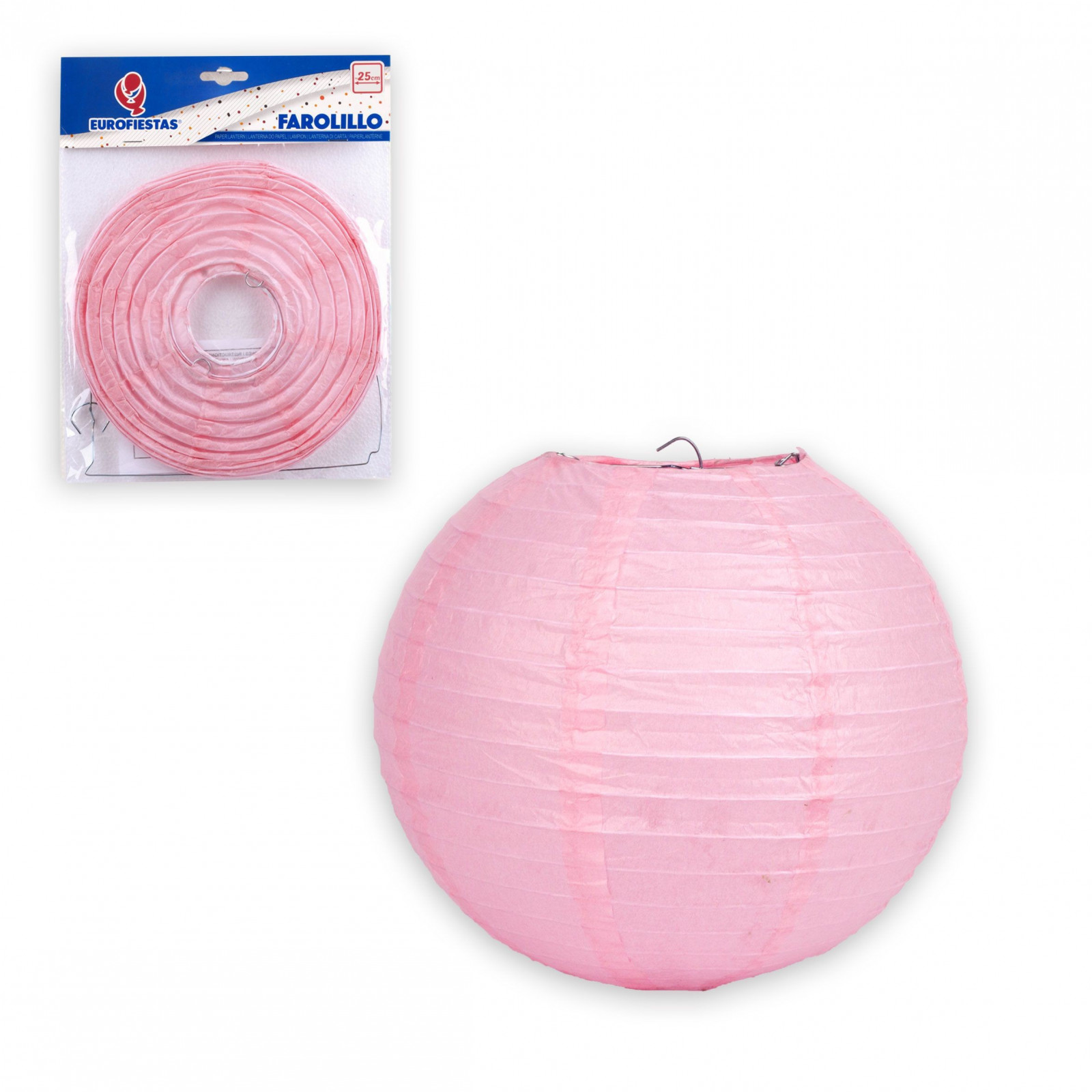 Lanterna rotonda 25cm rosa