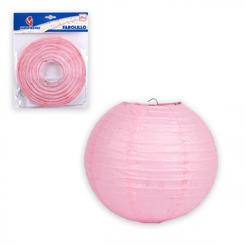 Lanterna rotonda 25cm rosa