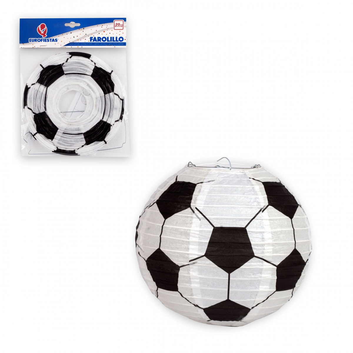 Lanterna di carta rotonda 20cm calcio