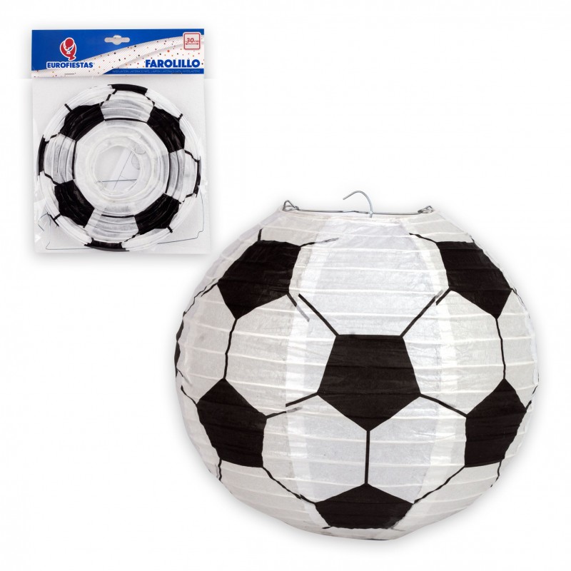 Lanterna di Carta 30 cm con Design di Calcio