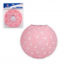 Lanterna rotonda 25cm pois rosa