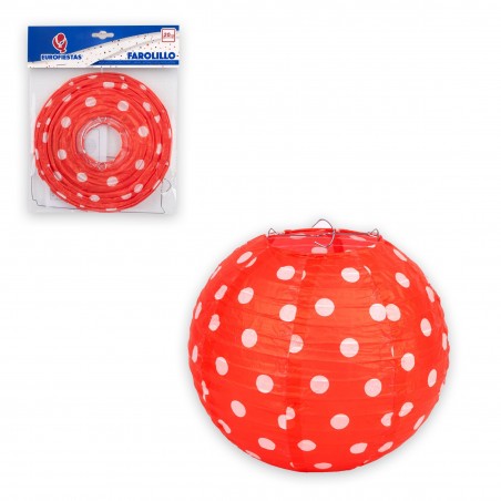 Lanterna rotonda 20cm pois rossi
