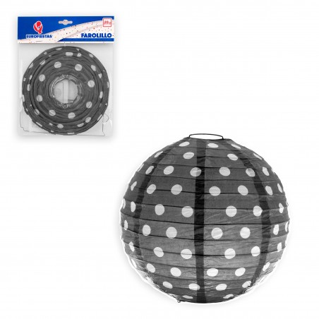 Lanterna rotonda 20cm pois neri