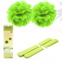 Pendente pompon 2u. 30cm verde