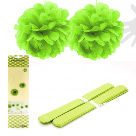 Pendente pompon 2u. 30cm verde