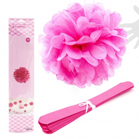 Pompon pendente 1u.40cm fucsia